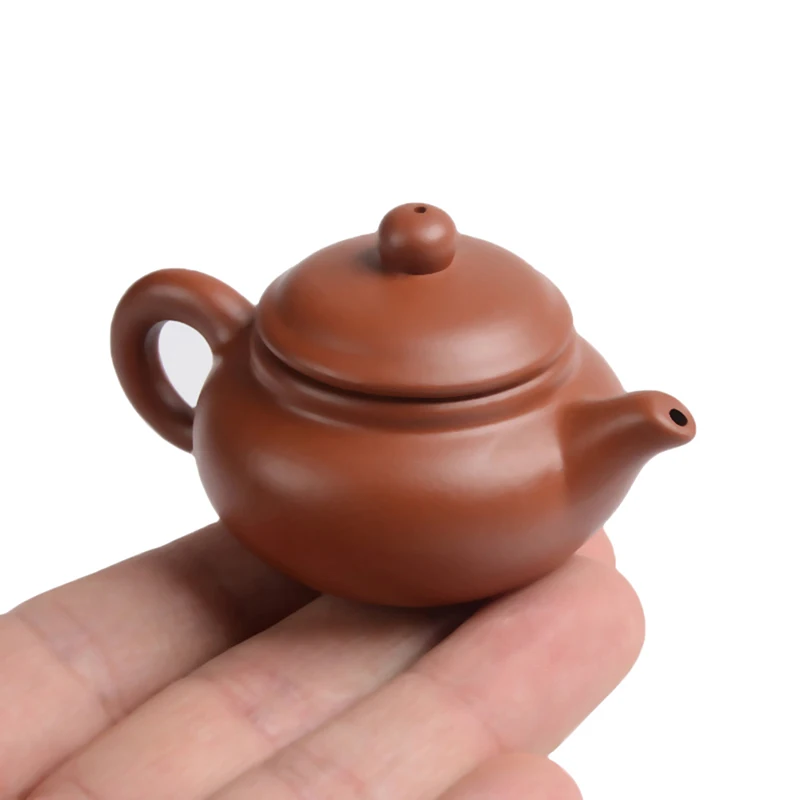 1pc紫色の粘土指ティーポット茶ペットポケット茶装飾品茶の装飾