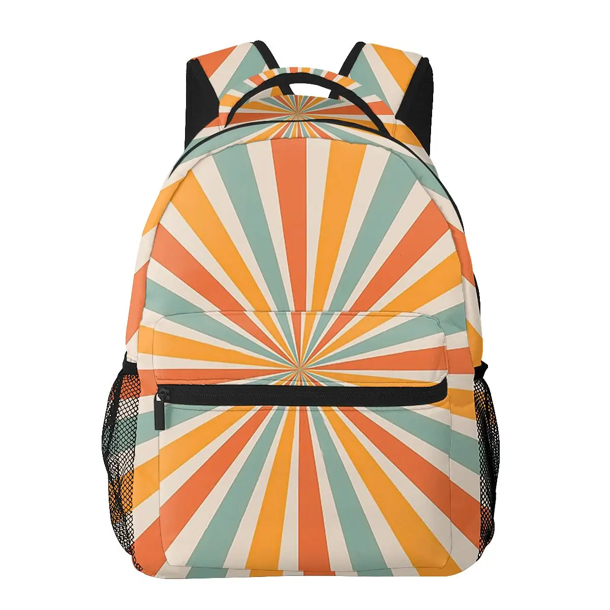 Mochilas Retro Sunburst para meninos e meninas, mochilas escolares, mochila de viagem dos desenhos animados, bolsa de ombro para estudantes, anos 70