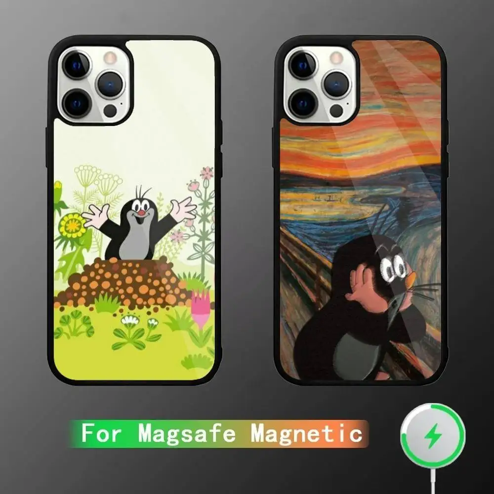 

Cartoon Little M-Mole Phone Case For iPhone 16,15,14,13,12,11,Pro,Max,Plus,Mini,SE New Magsafe Magnetic Wireless Charging