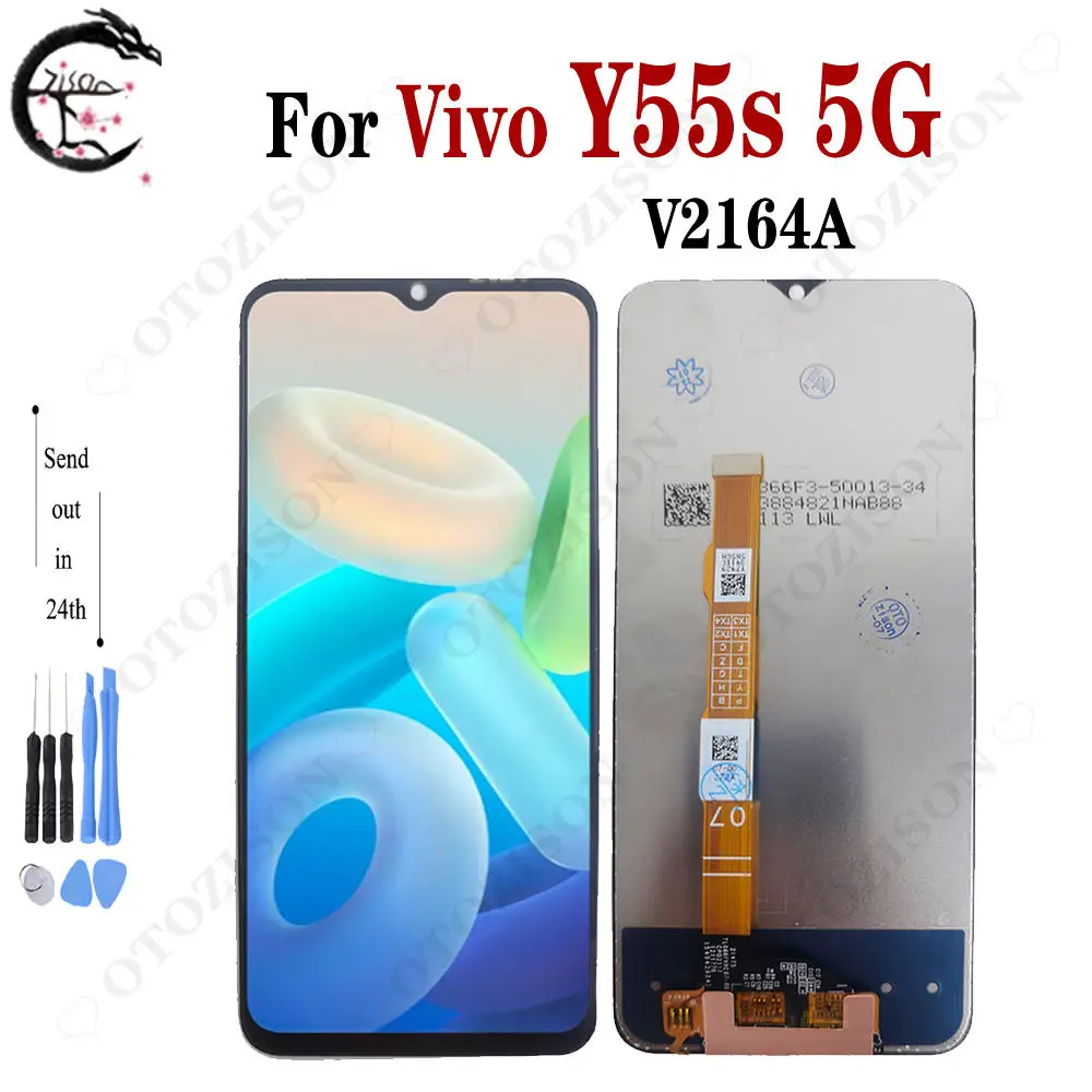 ЖК-дисплей 6,58 дюйма для Vivo Y55s 5G, ЖК-дисплей, экран, сенсорная панель, датчик, дигитайзер в сборе, Y55s 2021 V2164A, запасные части для ЖК-дисплея