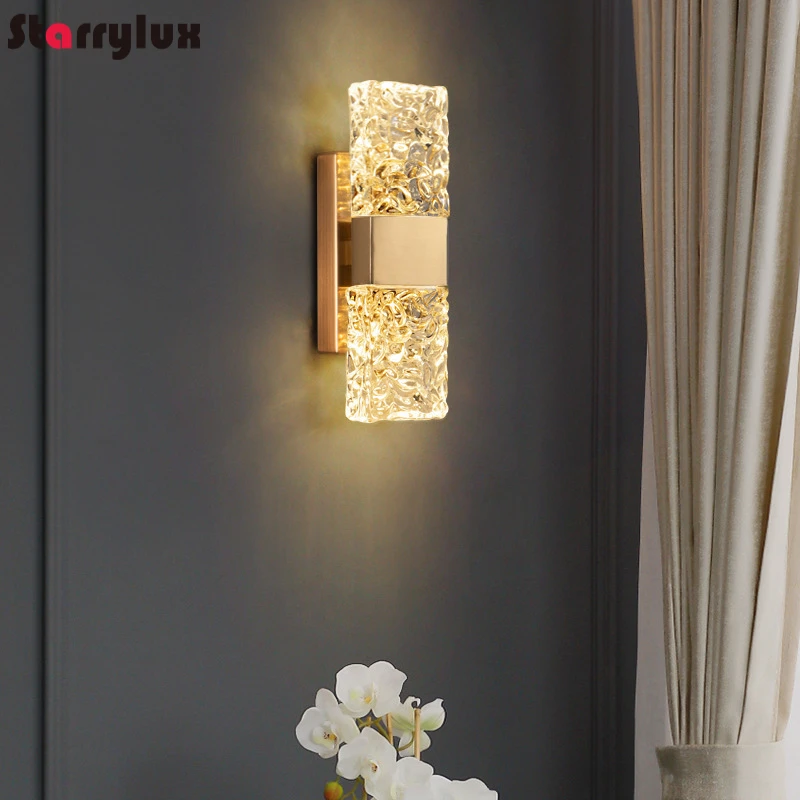 

Modern Luxury Crystal Wall Sconce Living Room Accent Light Nordic Bedroom Staircase Decor