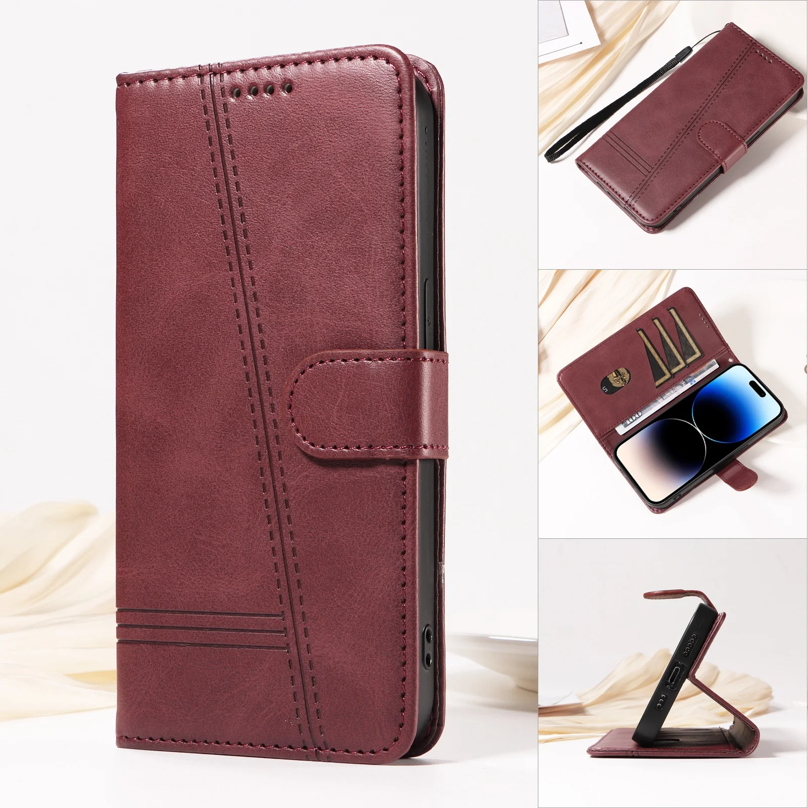 Premium Leather Flip Case for iPhone 14 Pro Max
