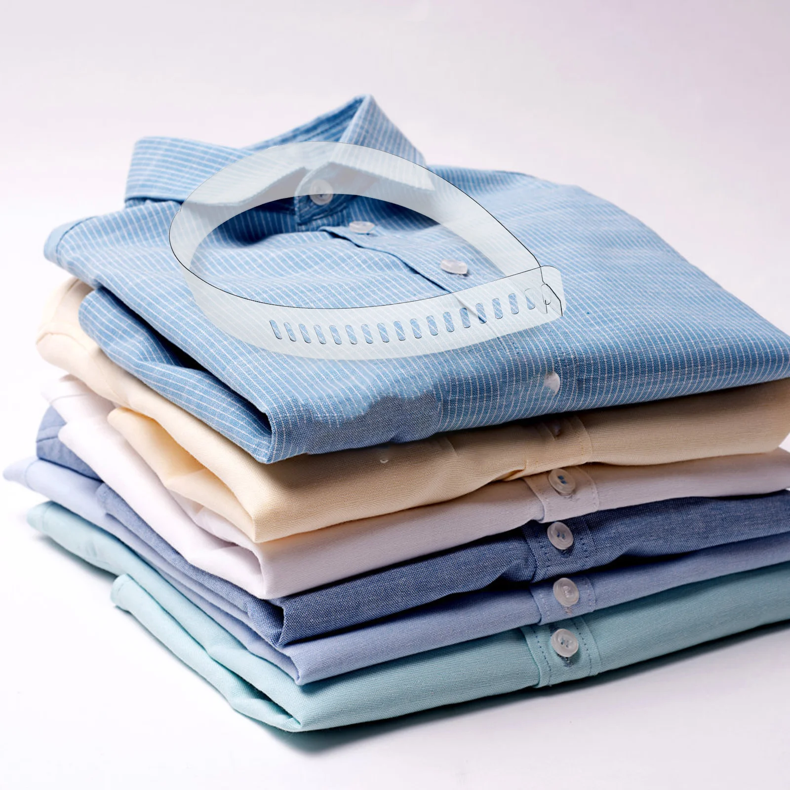 100 Buah Alat Pengikat Plastik Transparan Dapat Disesuaikan untuk Strip Kerah Blus Perlengkapan Pengikat Kerah Tahan Lama