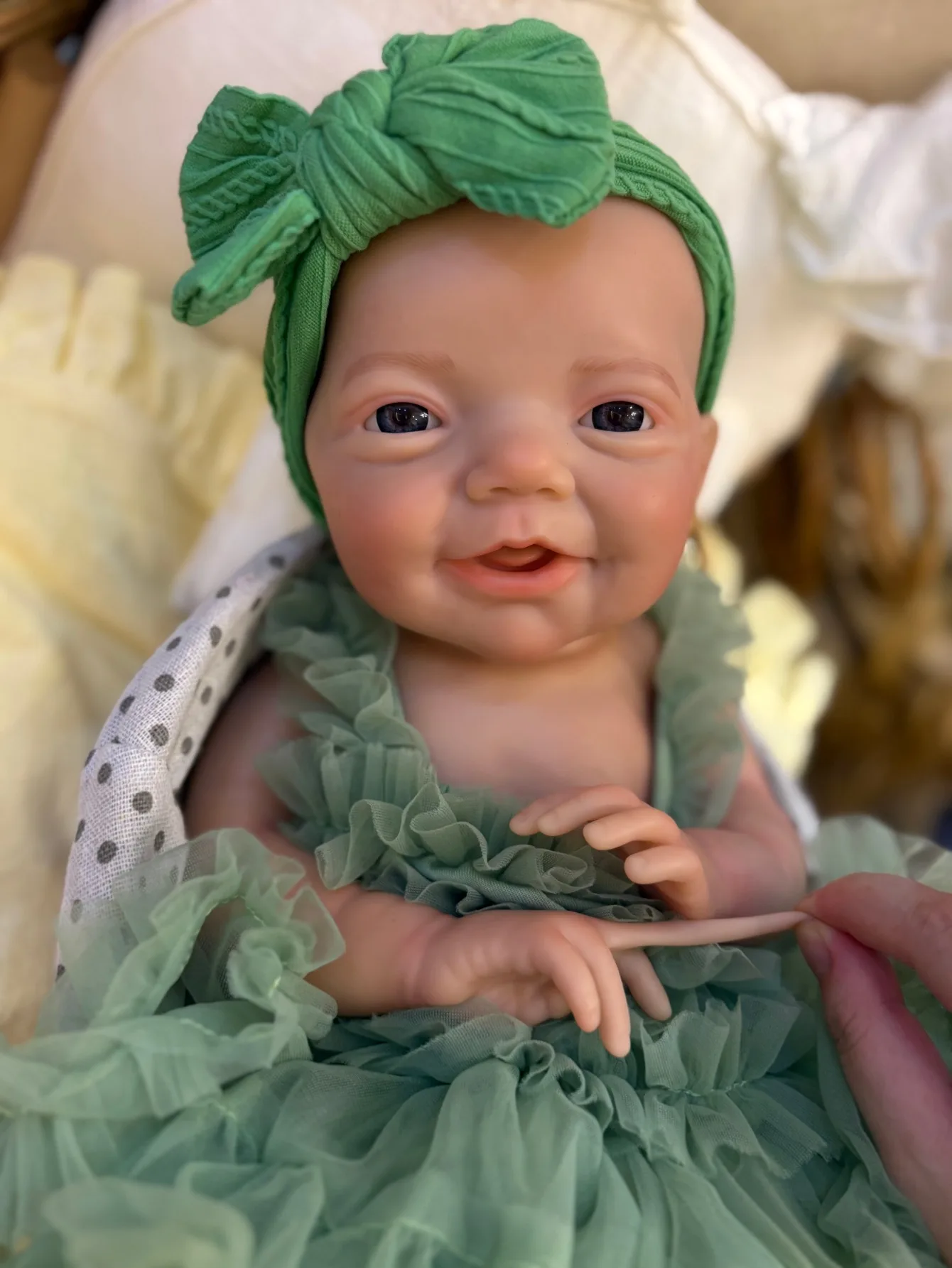 

A️1 18-дюймовая мягкая силиконовая кукла ручной работы Bebe для новорожденных, мягкая на ощупь 3D-окрашенная кожа Reborn для детей, подарки на день рождения