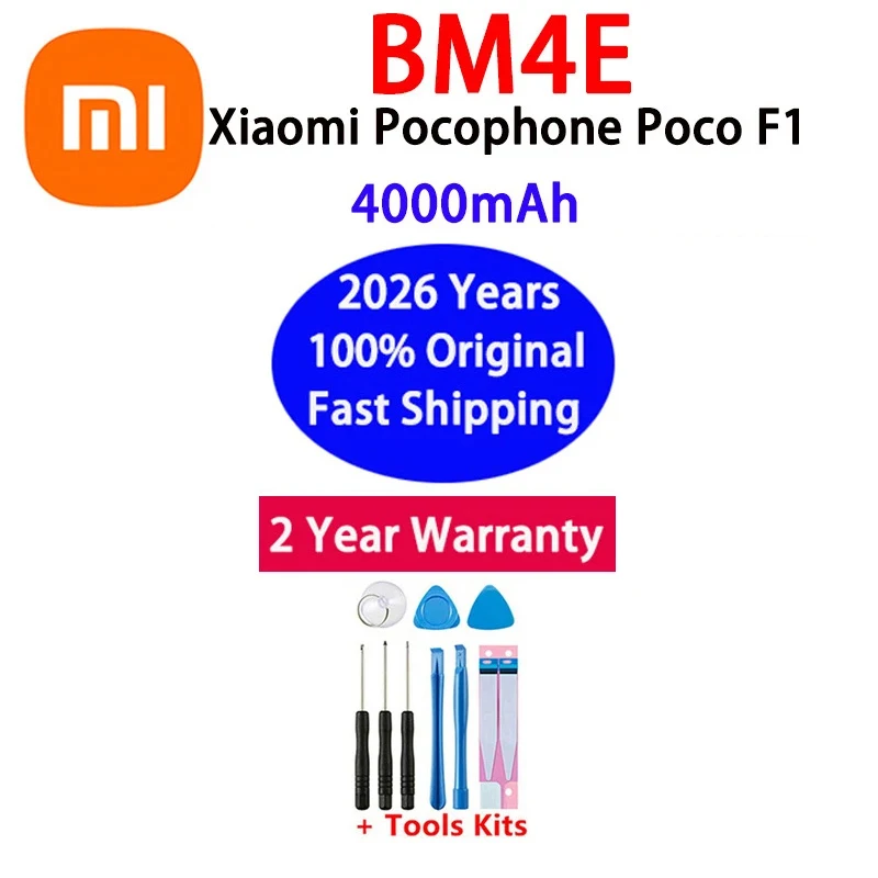 

4000 мАч 100% оригинальный аккумулятор BM4E для Xiaomi MI Pocophone poco F1, сменный аккумулятор для телефона, быстрая доставка