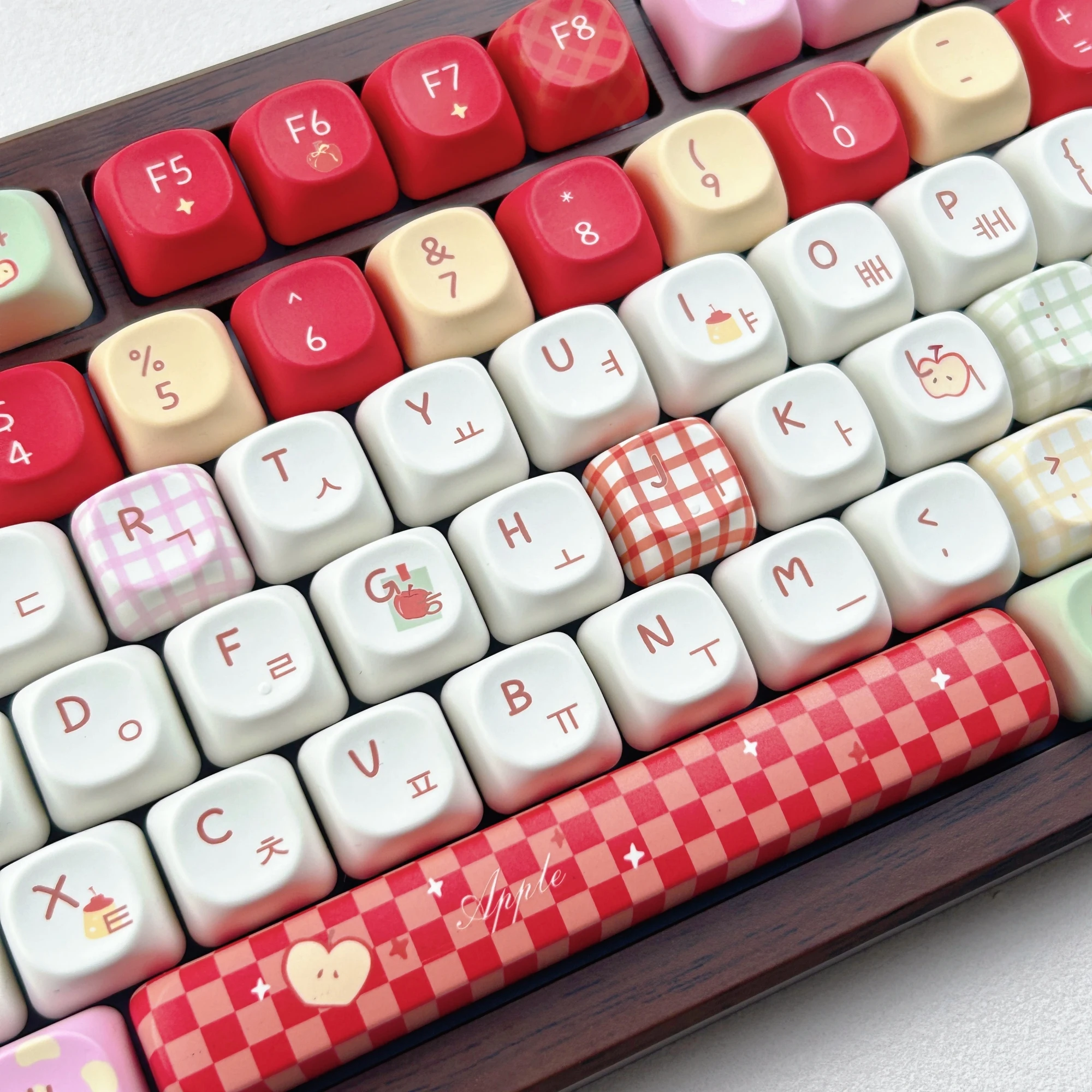 MAIMOOO Korean Keycaps PBT Sublimation MOA Profile Fruit Theme Cartoon Cute Hangul Keycap for Alice Layout Mechanical Keyboard