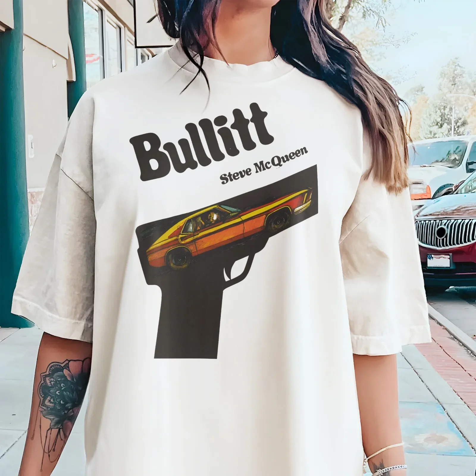 Bullitt V1 Color TShirt Vintage 8 colors TShirt DTG Print SIZES S-5XL