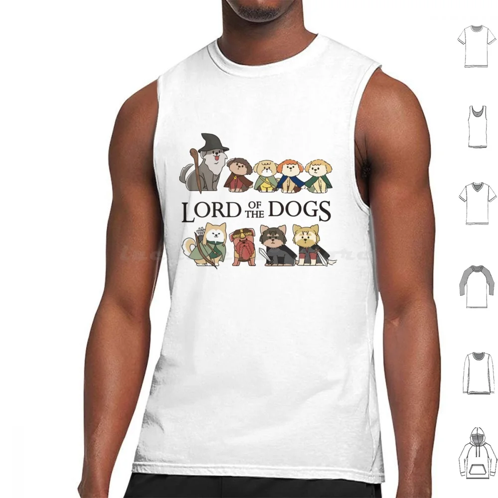 Camisetas sin mangas del Señor de los Perros estampado algodón Tolkien Gandalf Bilbo Frodo fantasía Legolas Aragorn Smaug The Shire Middle Earth
