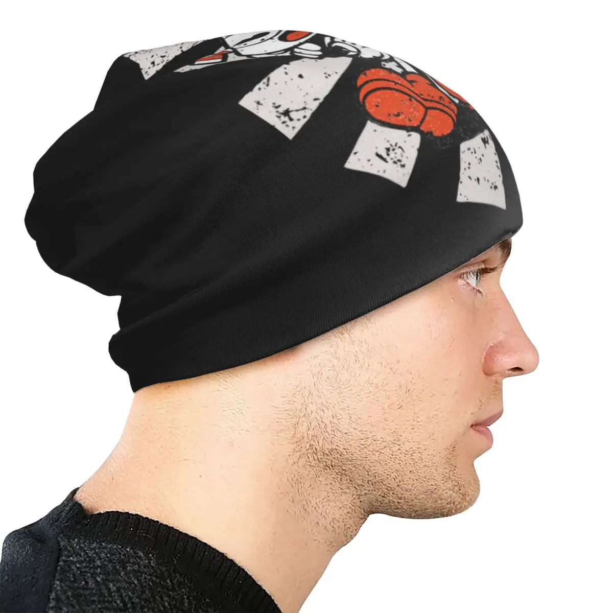 الرجعية Cuphead بونيه القبعات الخريف الشتاء في الهواء الطلق Skullies قبعة صغيرة لعبة أنيمي للرجال النساء الصيف رئيس التفاف قبعة #4