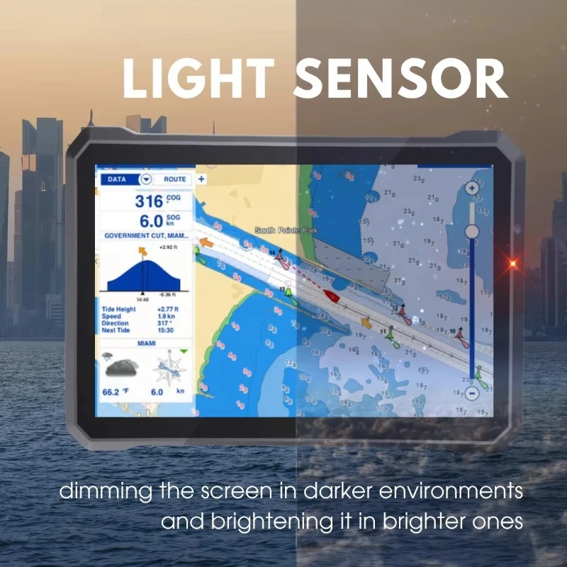 10.1-Inch Sunlight Readable 1000 Nits Display IP68 Waterproof Android Navigator for Marine Use