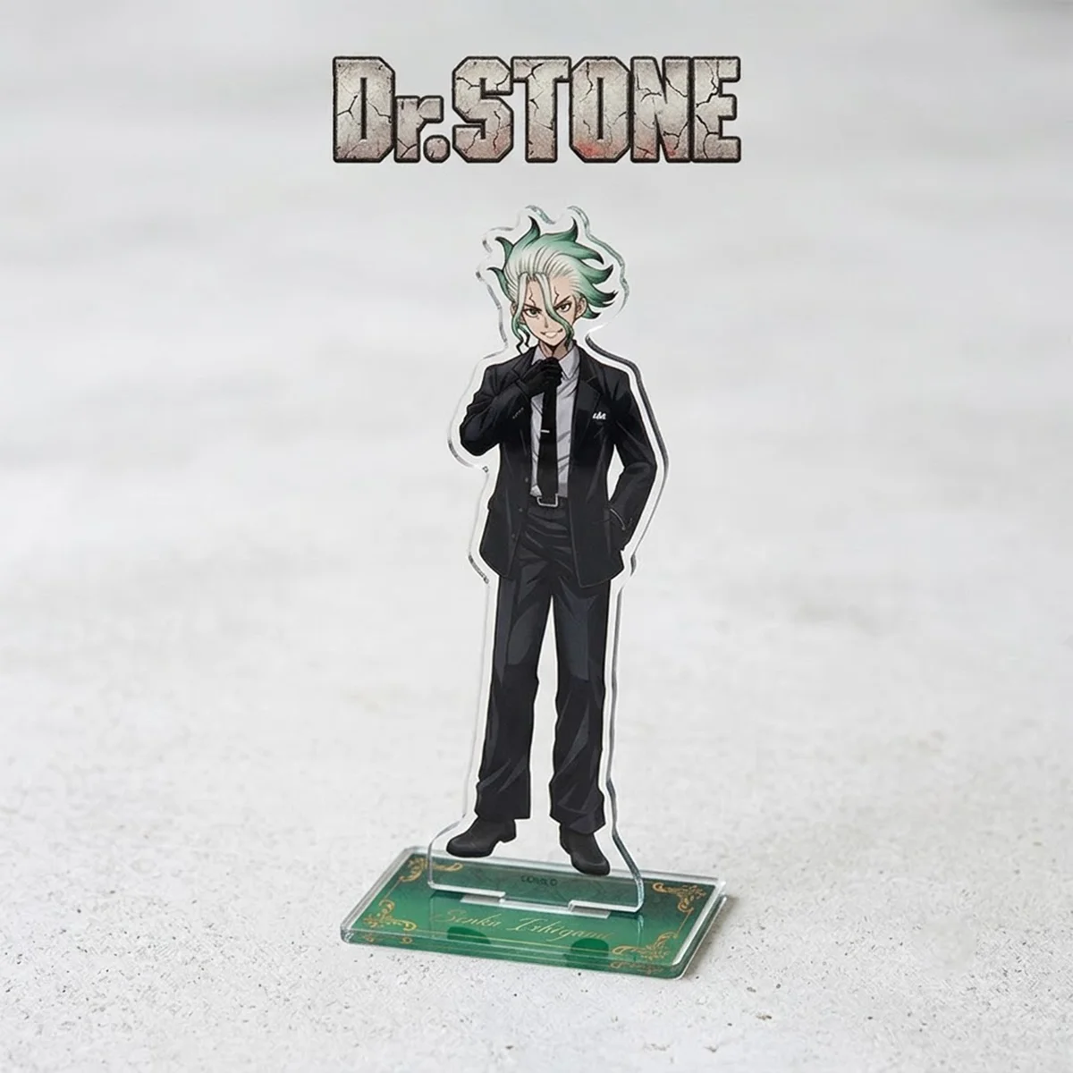 Anime Dr.STONE Black Suit 15cm Acrylic Stand Sen Gen Nice Gift Xmas Present Bookshelf Showcase Sci-fi Manga Decor keychain