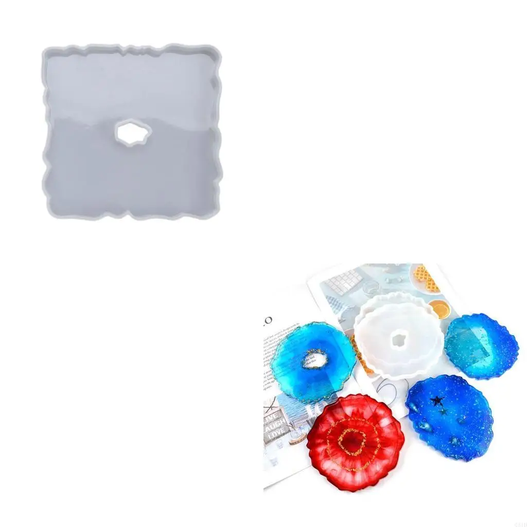 Silicone Jewelry Making Epoxy Mould Decorative Irregular Wave Mug Pad Resin Casting Mold DIY Crystal Agate Coaster Mold