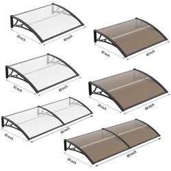 DIY Canopy Awning Polycarbonate Outdoor Waterproof Roof Cover For Door Entrance Patio Window Awnings Strong Load-bearing Canopy