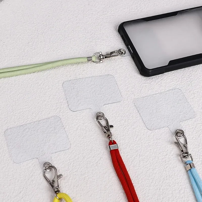 Universal Mobile Phones Detachable Hanging Necklace Lanyard with Transparent Patch Adjustable Anti Lost Wrist Strap Tab Rope