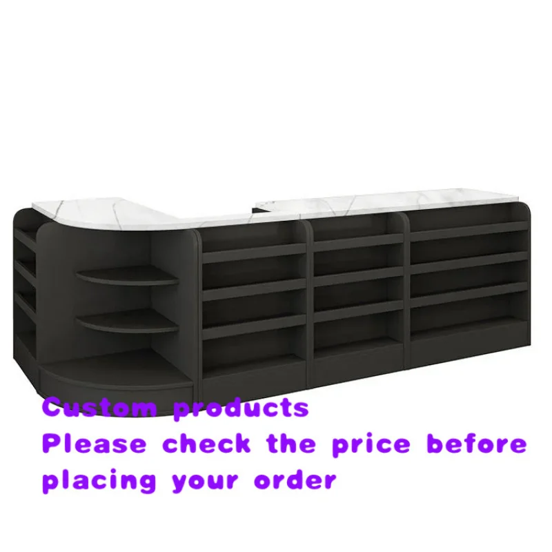 custom.Hongbai Medium Density Fiberboard Customizable Dimensions Grocery Checkout Counter Display Front Desk Removal/Insta