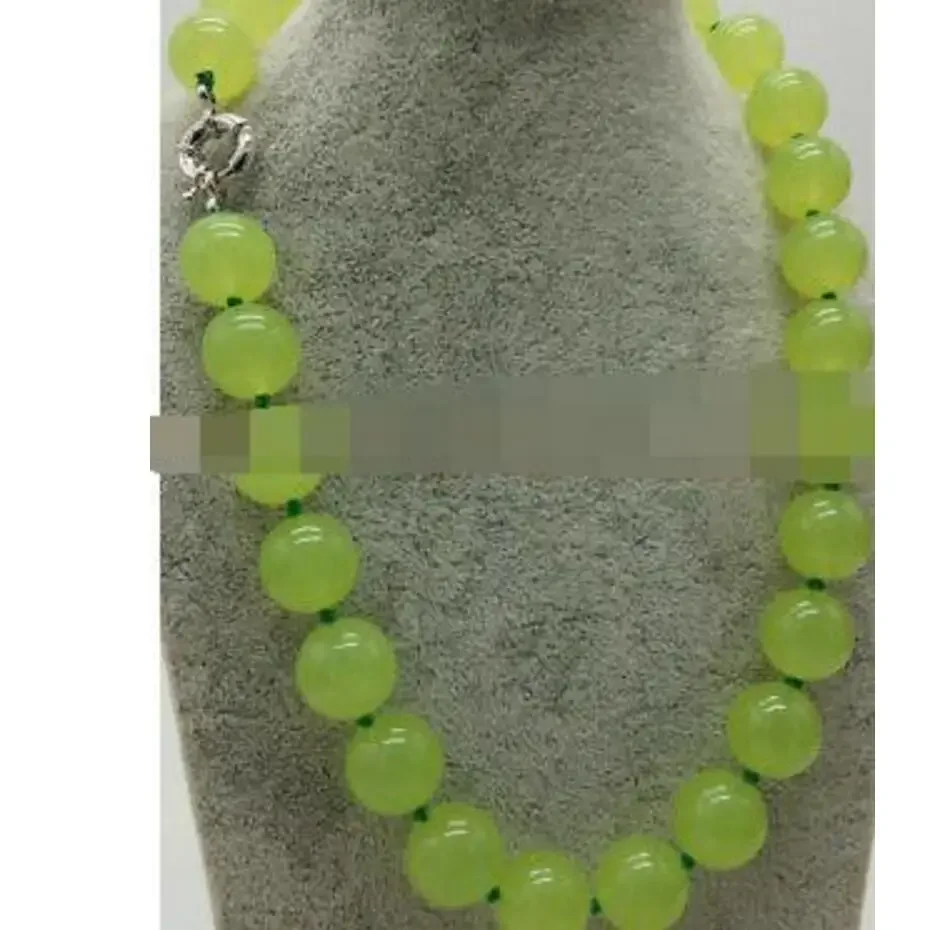 

Fashion jewelry Beautiful 10mm Natural Apple Green Emerald Gemstone Round Beads Necklace 18" AAA