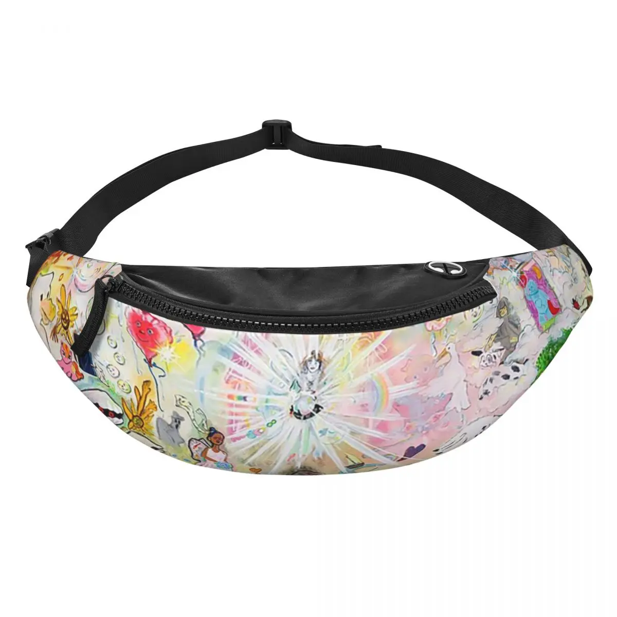 Bladee - 333 Drain Gang Album Cover Fanny Pack Men Women Crossbody Adjustable Waist Bag Travel Running Phone Pouch