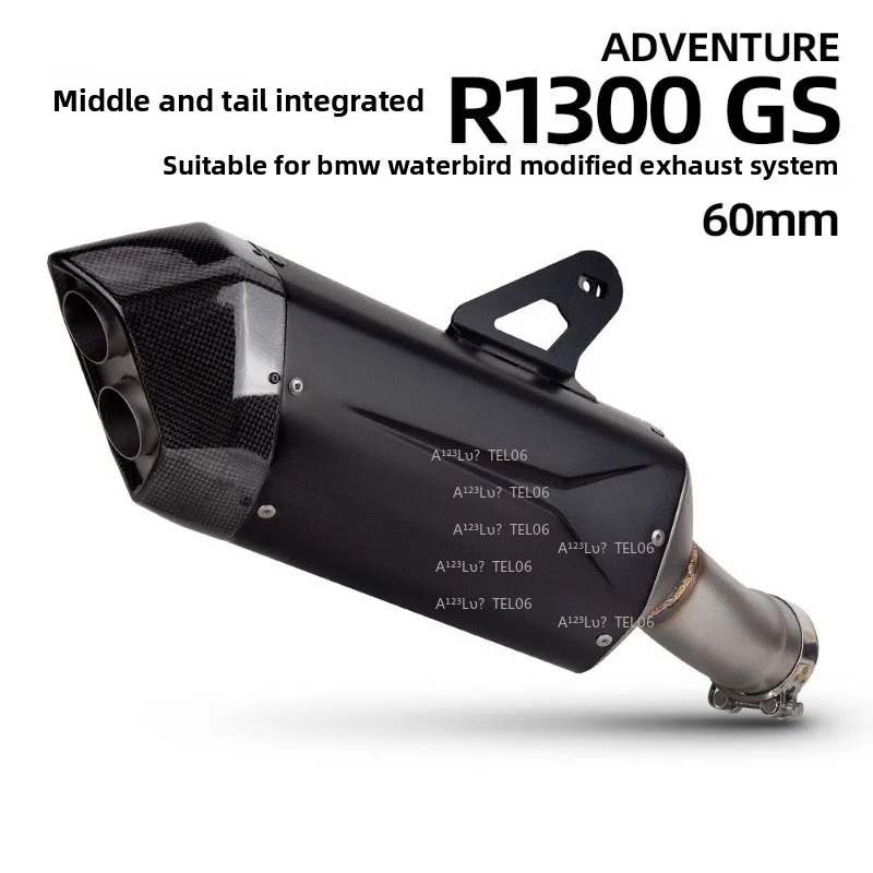 Titanium Alloy Muffler Exhaust Pipe Carbon Fiber BMW  End Can For R1300GS ADV Motorcycle