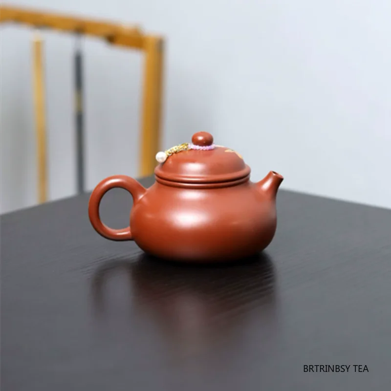 130ml Tradition Yixing Purple Clay Teapot Handmade Flower Pattern Tea Pot Household Beauty Kettle Chinese Raw Ore Zisha Tea Set