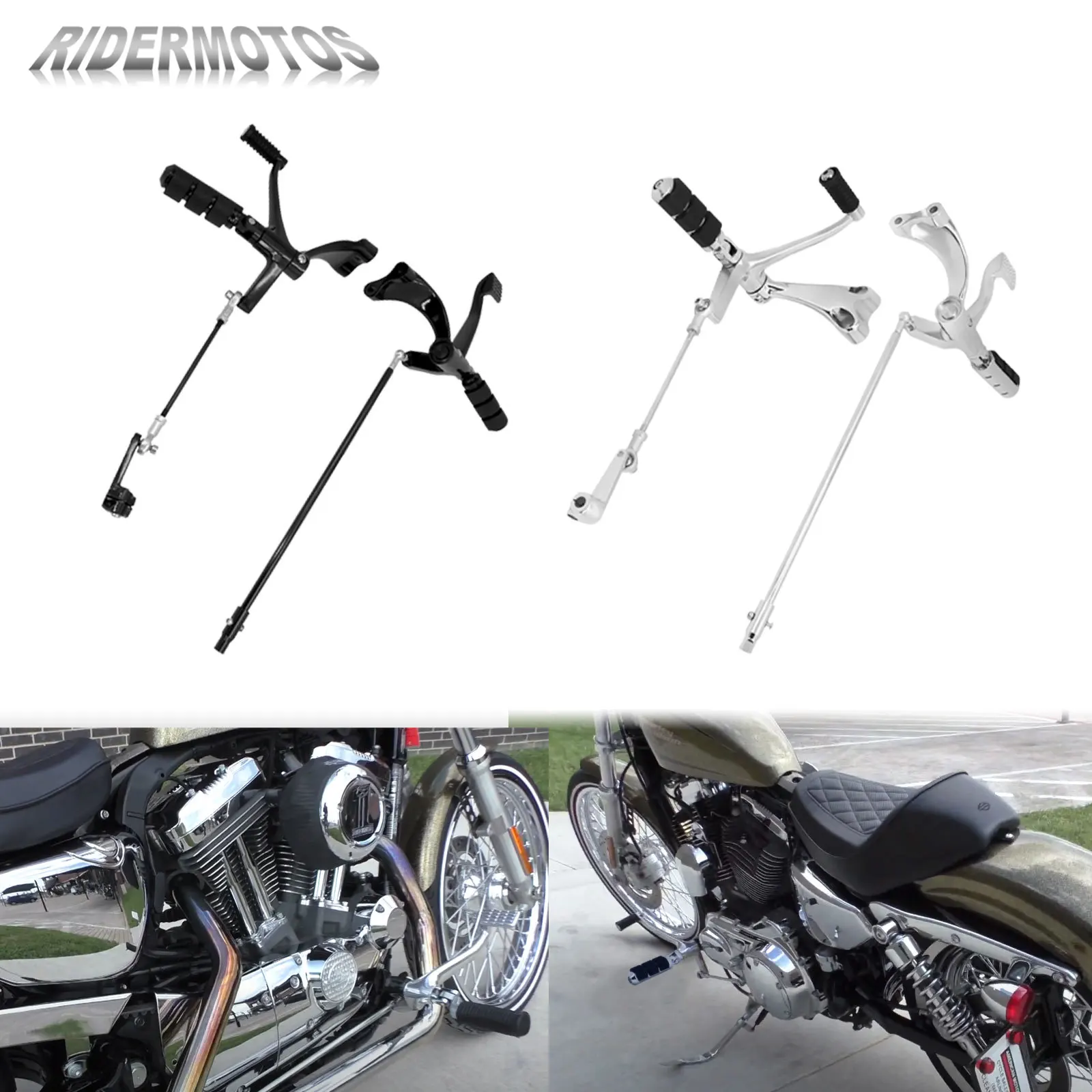 Motorcycle Foot Pges Forward Controls Shifter Linkages Levers Footrest For Harley Sportster XL883L XL1200C SuperLow Custom 14-UP