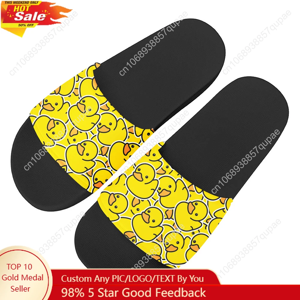 

Yellow Duck Printed Pattern Slippers Home Water Shoes Mens Womens Teenagers Outdoor Beach Pool Sandals Custom Summer Slipper