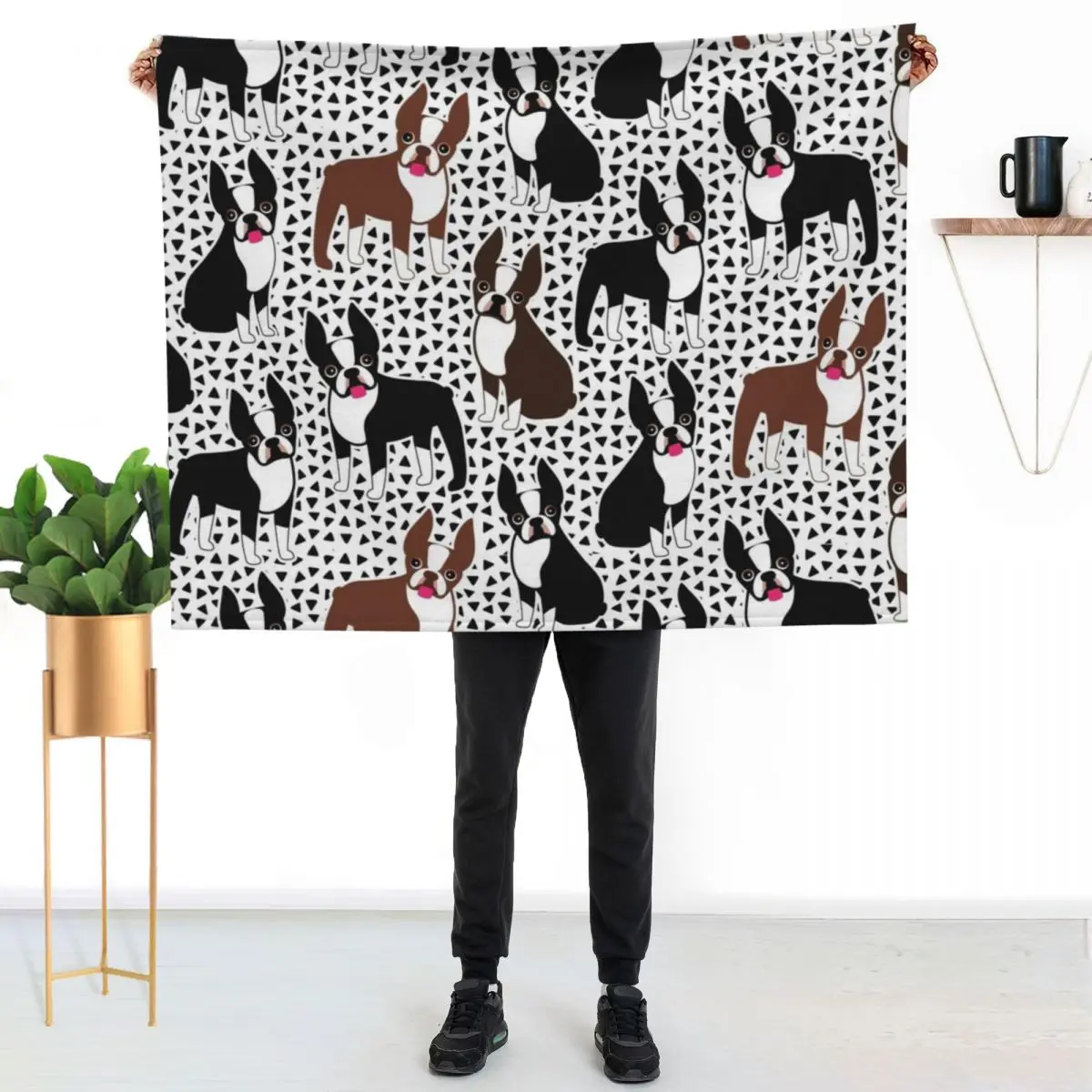 Boston Terriers Mid-Century Modern Throw Blanket Bed halloween Heavy Flannels Luxury Thicken anime Blankets