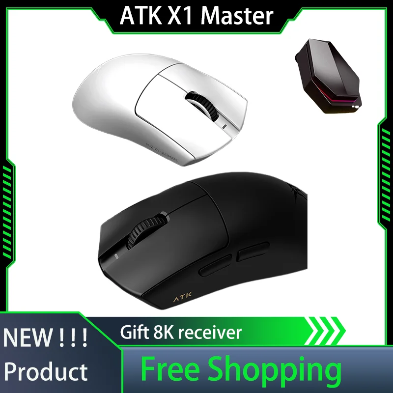 ATK Blazing Sky X1 Master Version Dual-Mode Wireless Mouse PAW3950 Ultra Sensor Lightweight Ergonomic E-sports Games Laptop Gift