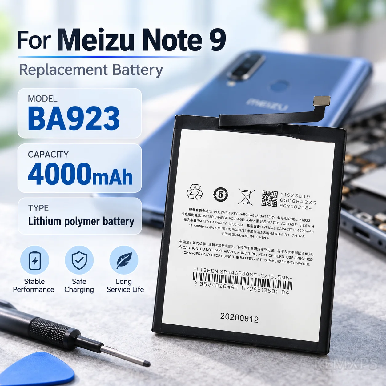 High Quality Smartphone Replacement Battery BA923 4000mAh Lithium Battery For Meizu Note 9 M9 Mobile Phone Repair Battery