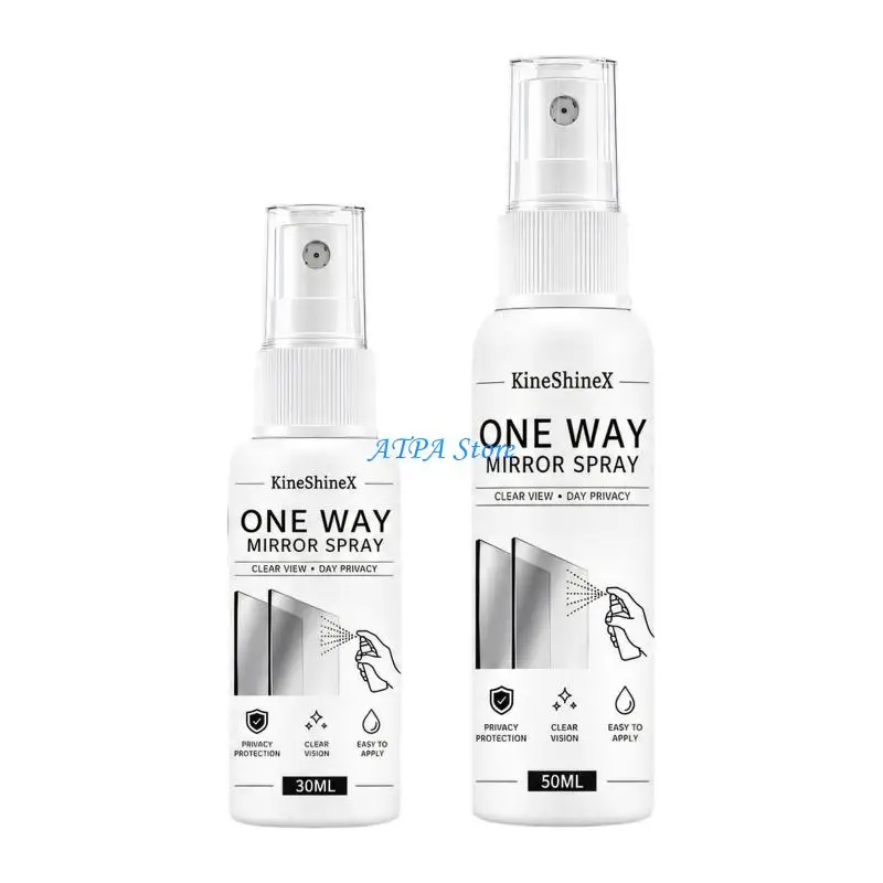U13C Reflective Privacy Formula for Glass Window Use, Way Mirror Pump Bottle with Daily Privacy Finish Language