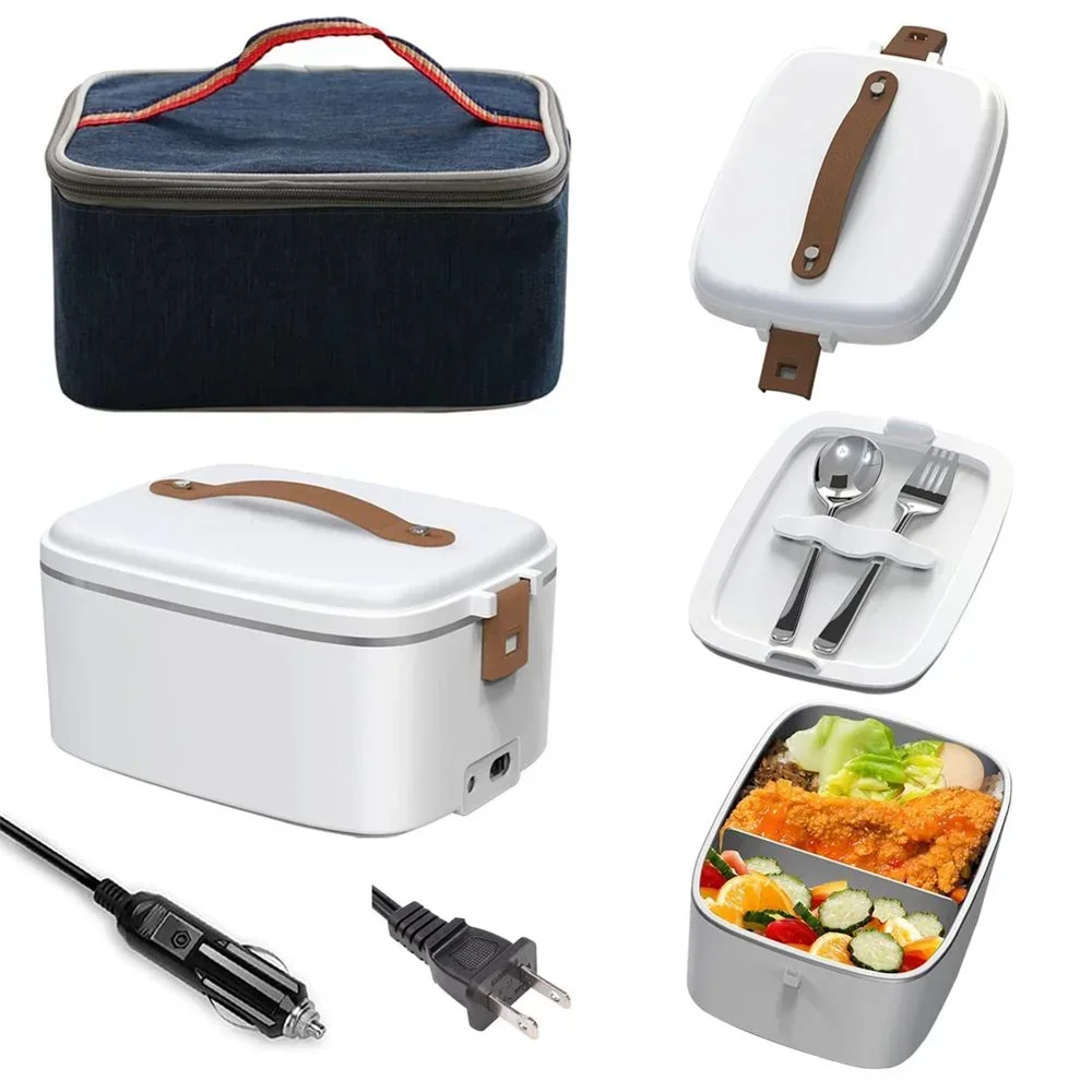 12V Portable Heated Lunch Box 1.8L Large Capacity 304 Stainless Steel Electric Bento Box For Home Office Car