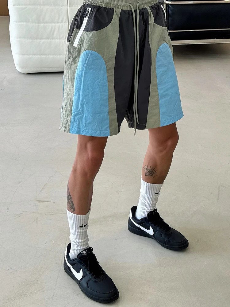 

American Sle Splice Lightweight Qui Dry Sports orts ex Loose Casual Versatile Beach Pants Five-Quarter Trendy