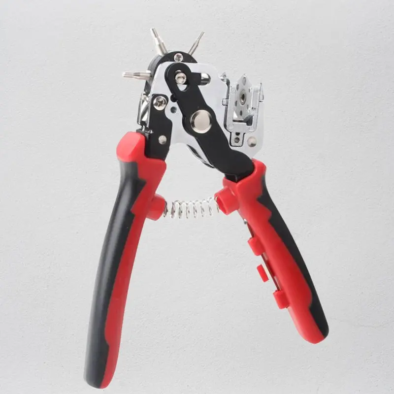 O50 Puncher Portable Multi Standard Six Round Hole Household Leather Belt Cardboard Punching Pliers Industrial Opening Pliers