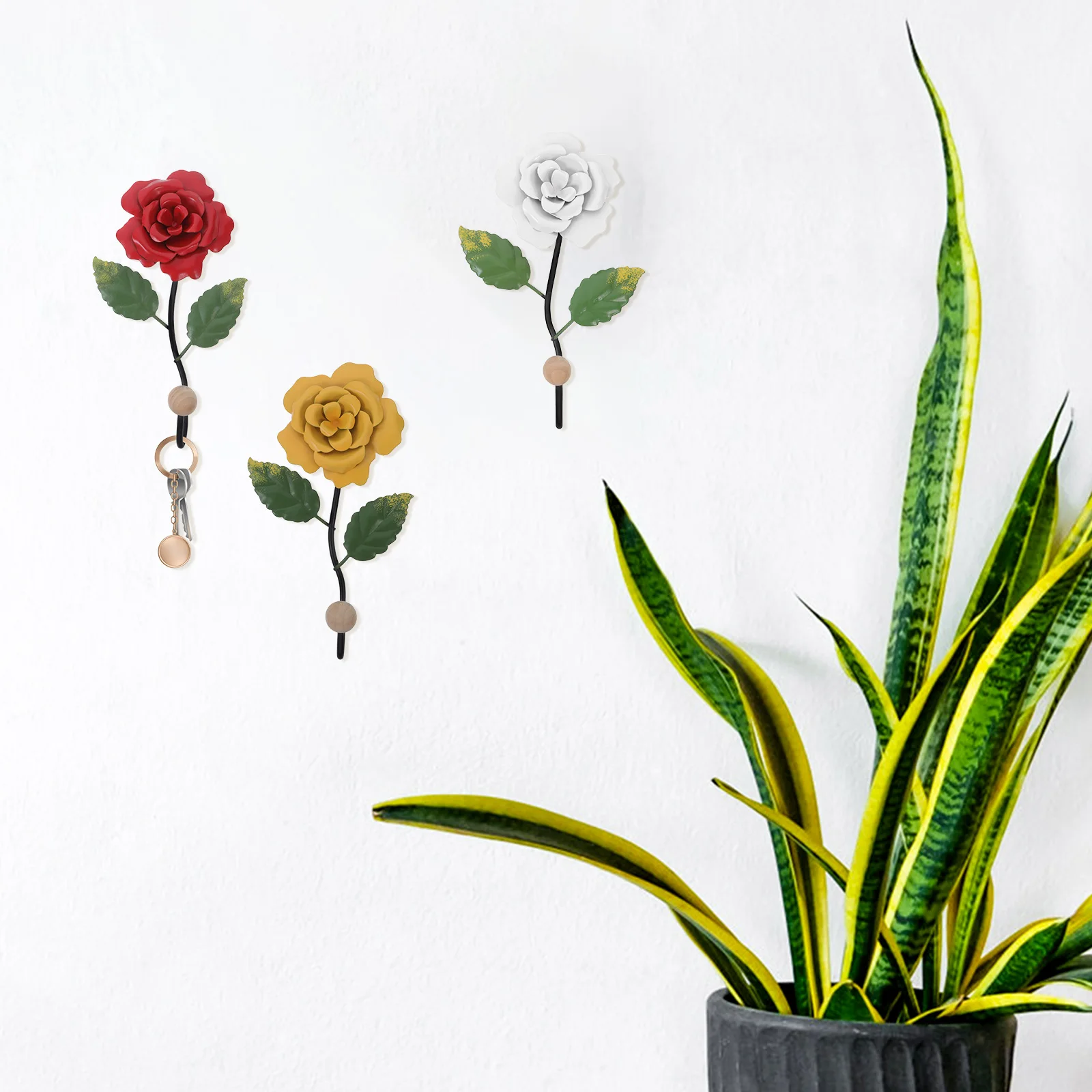 

3 Pcs Planter Wall Decoration Hook Hooks Decorative Flower Iron Hanger Farmhouse