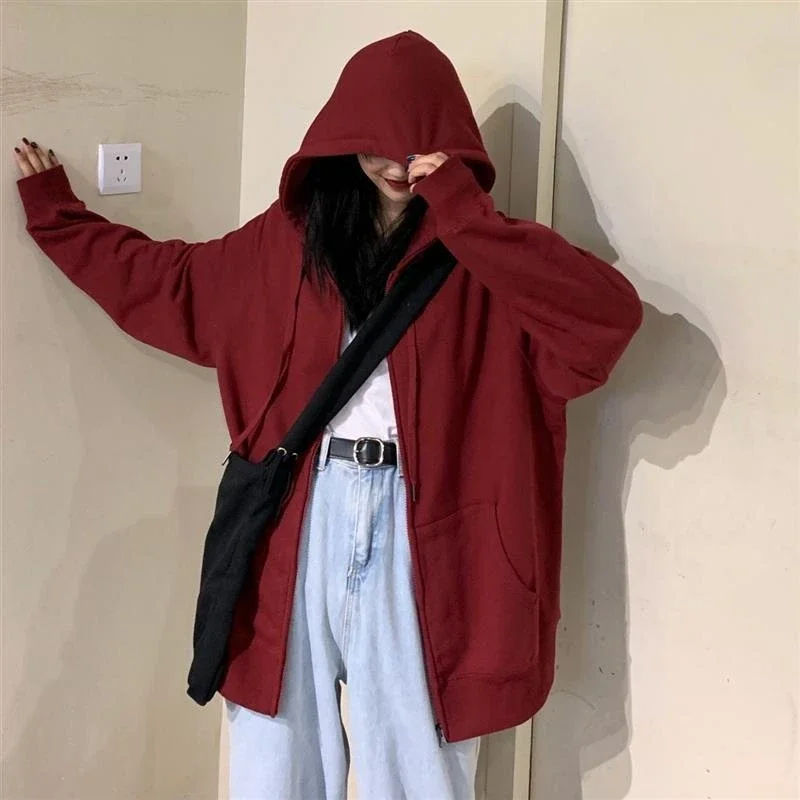 Zip Up Hoodie for Men Women Girl Sweatshirt Harajuku Cardigan Shirt Essentials Clothes Clothing Korean Fashion Streetwear