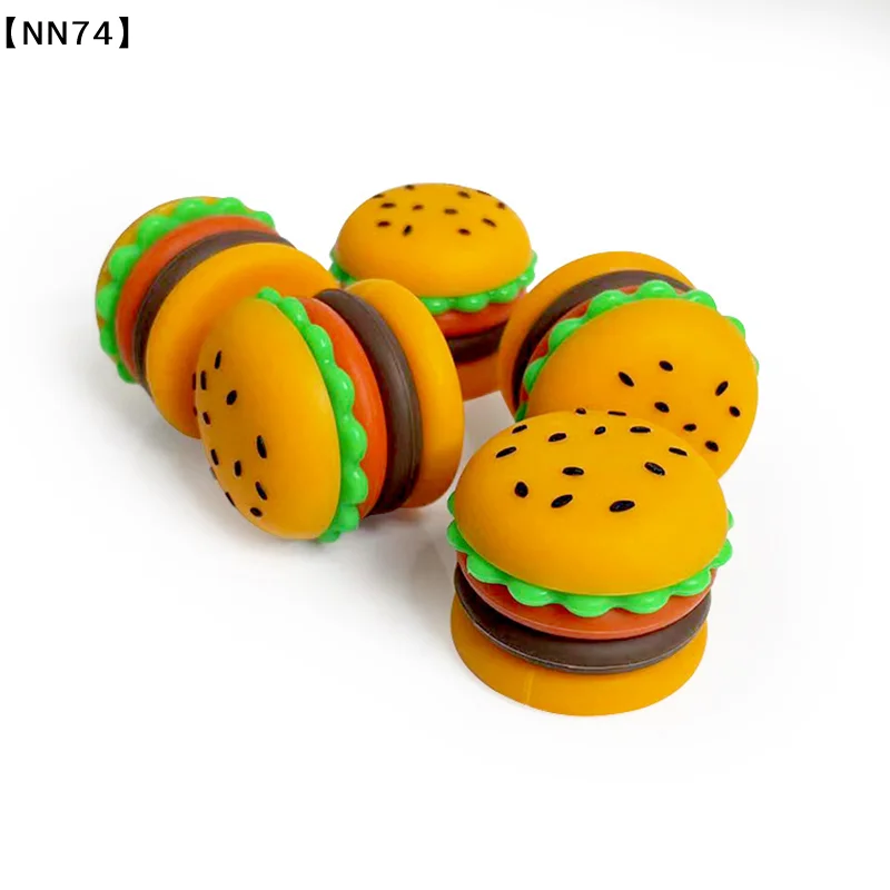 【NN74】Silicone Wax Jar 5ml Creative Hamburger Shape Portable Silicone Smoke Oil Box Silicone Container Storage Box[J]【W4】