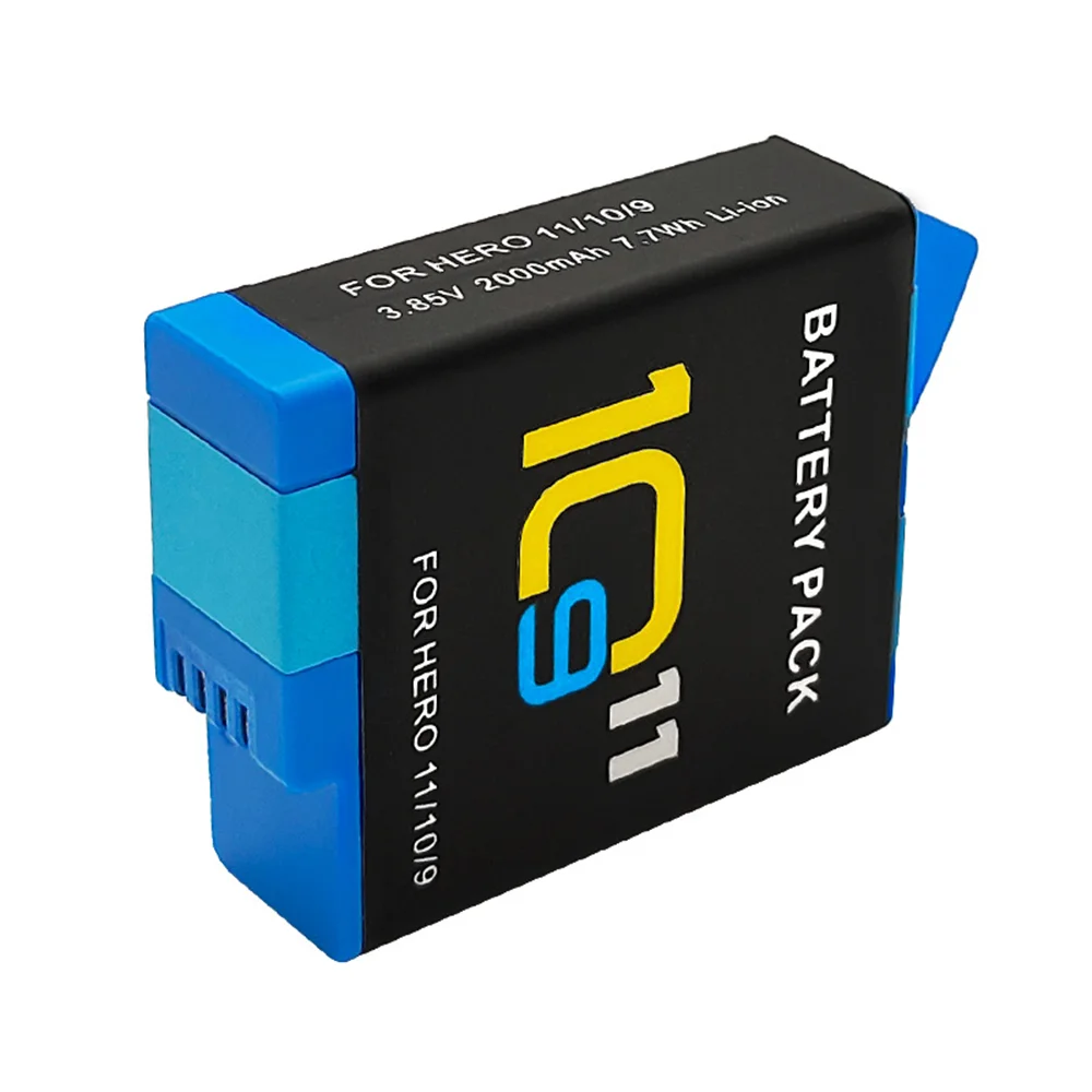 2000mAh Battery For GoPro Hero 12 11 10 9 Black 8-Ways Fast Charger Port for GoPro Hero 9 Go Pro 10 hero 11 12 Sport Cameras