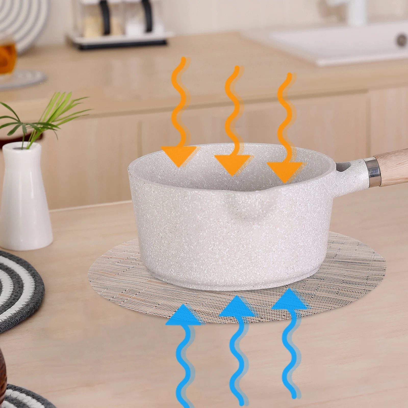 

Round Heat Resistant Table Mat Kitchen Woven Dining Table Protector Pad Pot Holder Coffee Pads for Dining Room Tables