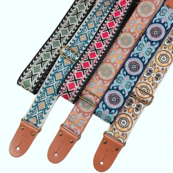 PP Guitar Strap New S55 Jacquard Shoulder Strap Embroidered Leather Head Guitar Strap