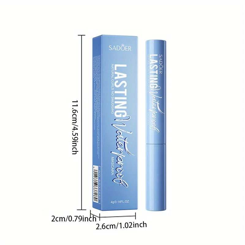 Máscara de pestañas a prueba de manchas, resistente al agua, de larga duración, voluminizadora, alargadora, rizador, potenciador de pestañas