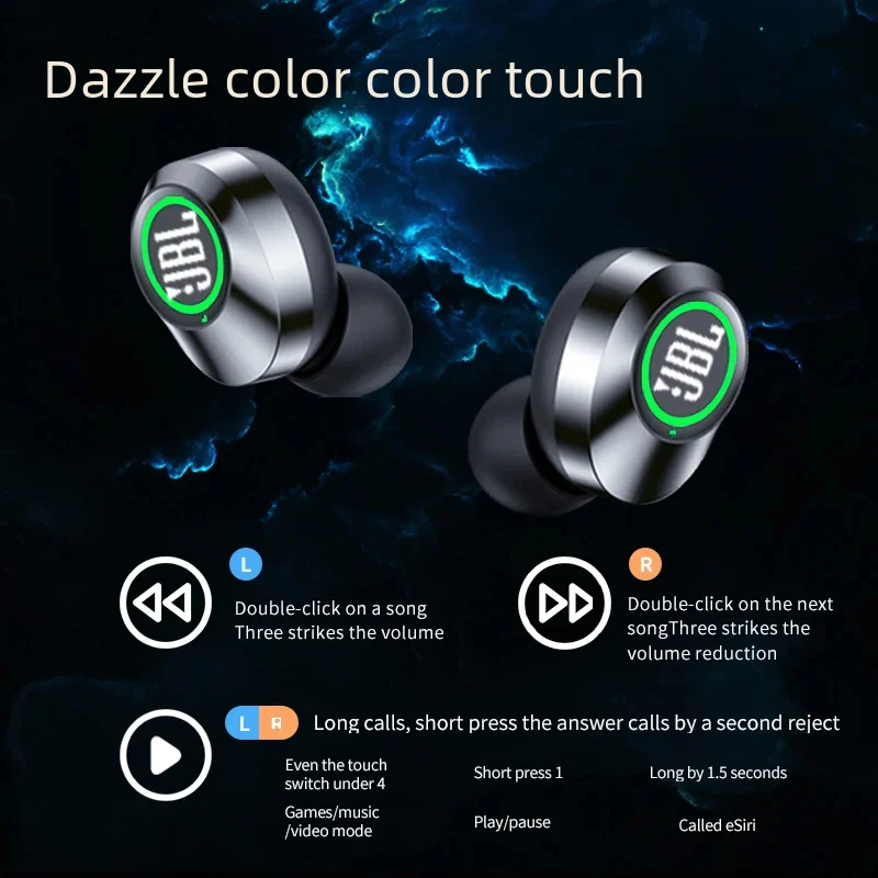 Wireless Bluetooth Headset with Mic Earbuds Charger Box Bluetooth Earphones Stereo Wireless Headphones  for sports and cycling