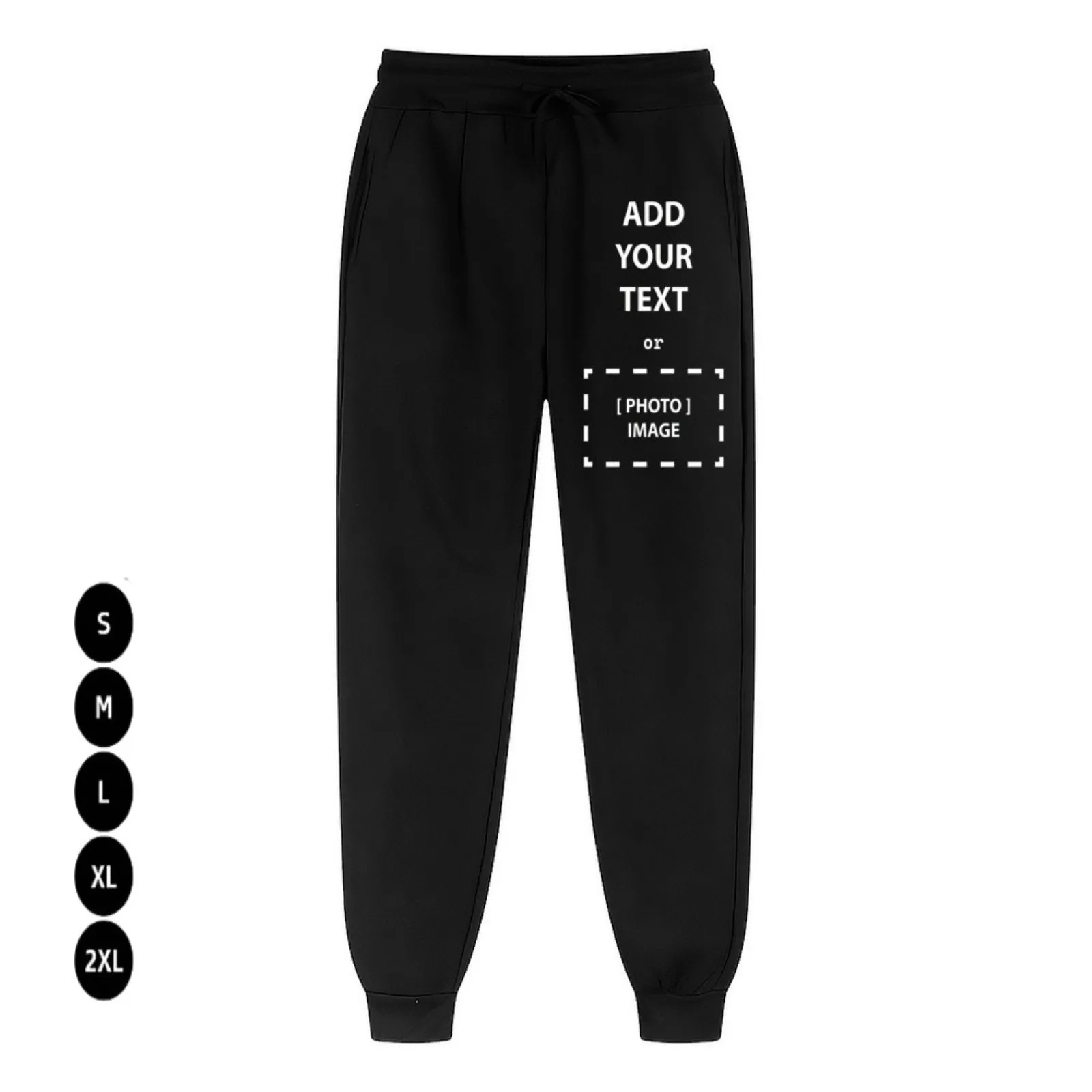 

Custom Printed Jogger Sweatpants - Add Your Own Text/Photo - Casual Pants S-2XL