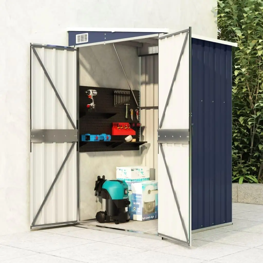 Large Wall-Mounted Garden Shed - Anthracite Steel Storage Solution 118x100x178 cm