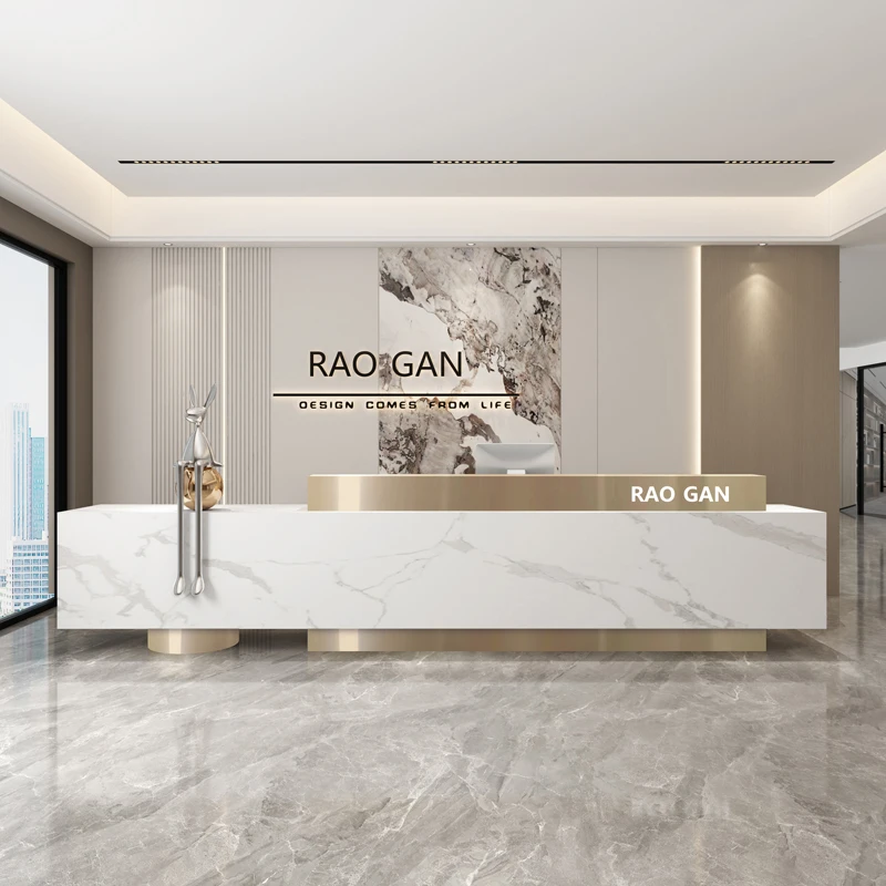 

Легкие роскошные деловые приветственные стойки, стойки регистрации, салон, белая мебель Scrivania, современный дизайн стойки регистрации для приемника