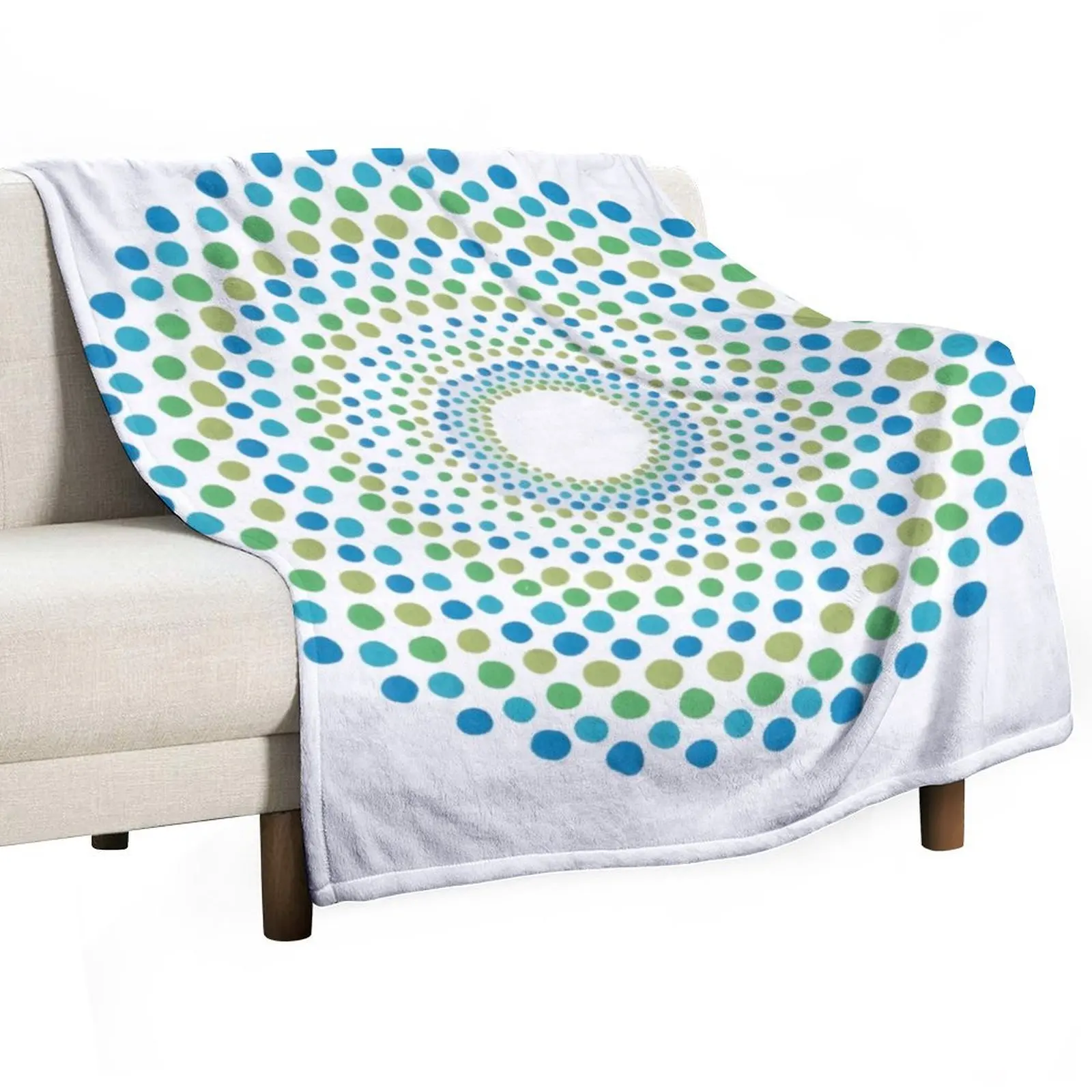 

Blue Green Rings Mandala Throw Blanket Single Hairy Blankets