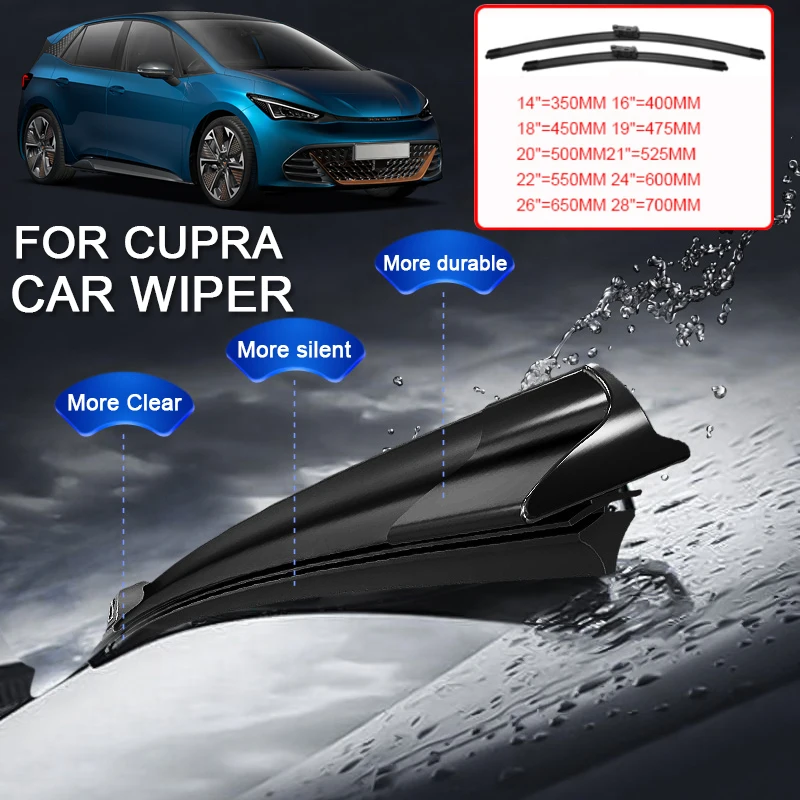 2PCS Car Blade Windshield Wiper Auto Rubber For CUPRA ATECA BORN FORMENTOR FORMENTOR LEON TAVASCAN TERRAMAR 2022-2026 Cleaning