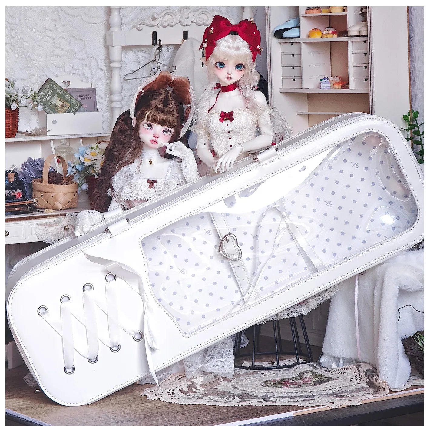 Japanese Original Sweet Ballet Style Ribbon Four Original BJD Baby Bags Out Baby Bag Can Cross Shoulders Handheld Girl Lta Bags