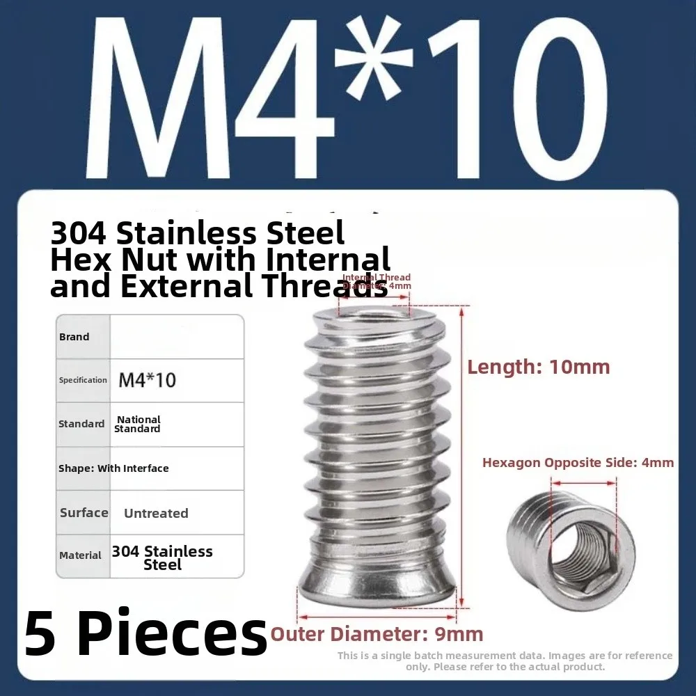 Stainless Steel Insert Nuts Tapered Design Hex Socket Drive Hex Socket Insert Nuts M3 M4 M5 M6 M8 Wood Insert Nuts