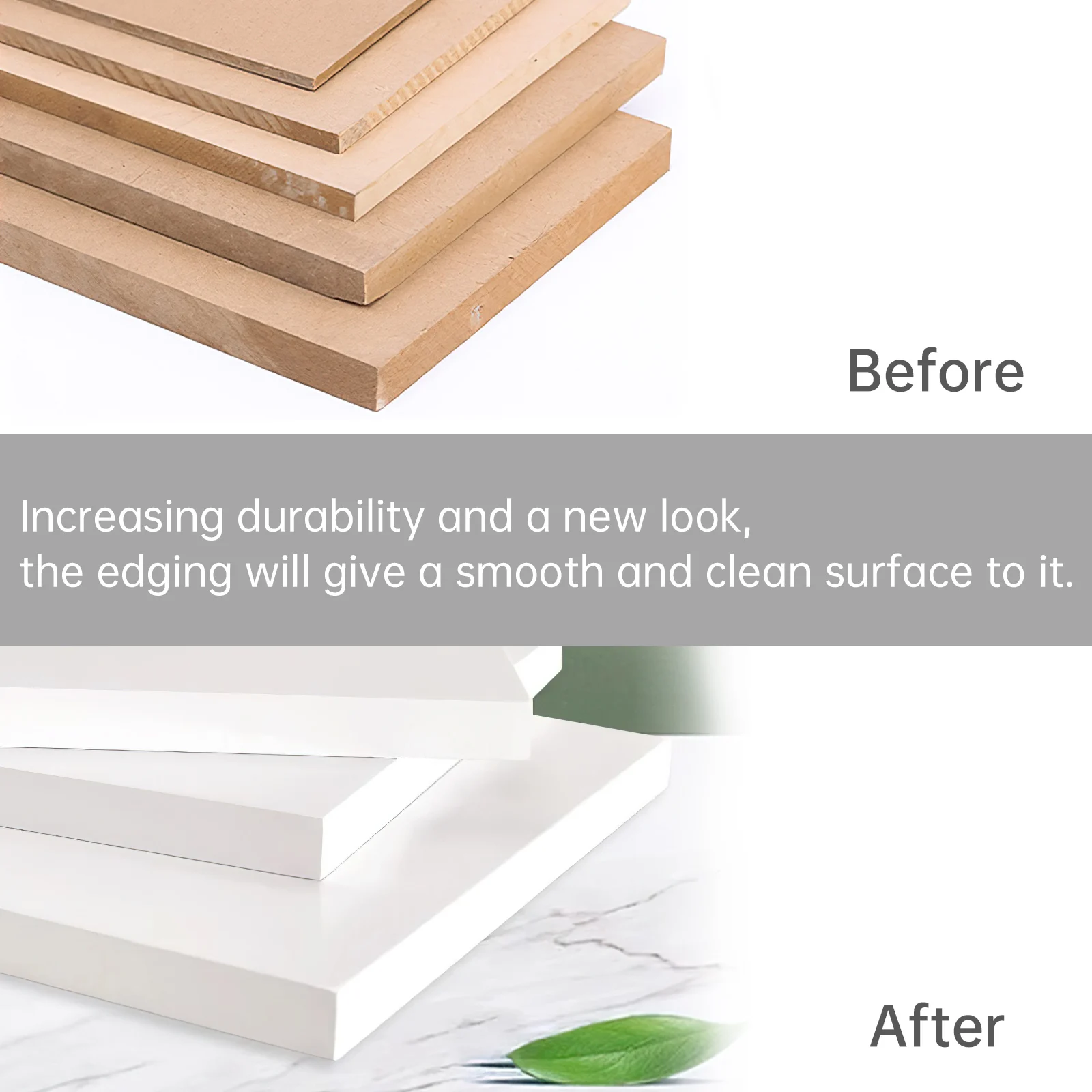 1.9 cm X 15m Hot Melt Adhesive Melamine Edge Banding Flexible Veneer Edging for Plywood Table / Cabinet, Pre-glued Veneer Edging