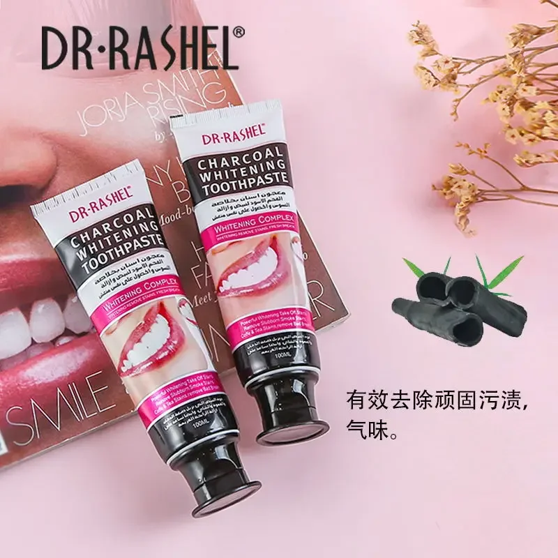 DR.RASHEL ฟัน Care ไม้ไผ่ธรรมชาติ Activated Charcoal Mint Fresh Breath Whitening ลบคราบสีดำยาสีฟัน Oral สุขภาพ