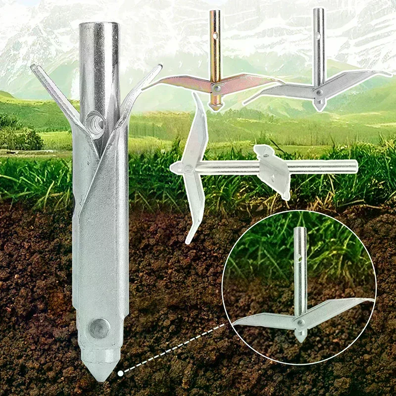 Heavy Duty Steel Earth Anchor  Ground Stakes Windproof Rustproof for Canopy Carport and Yard Decor